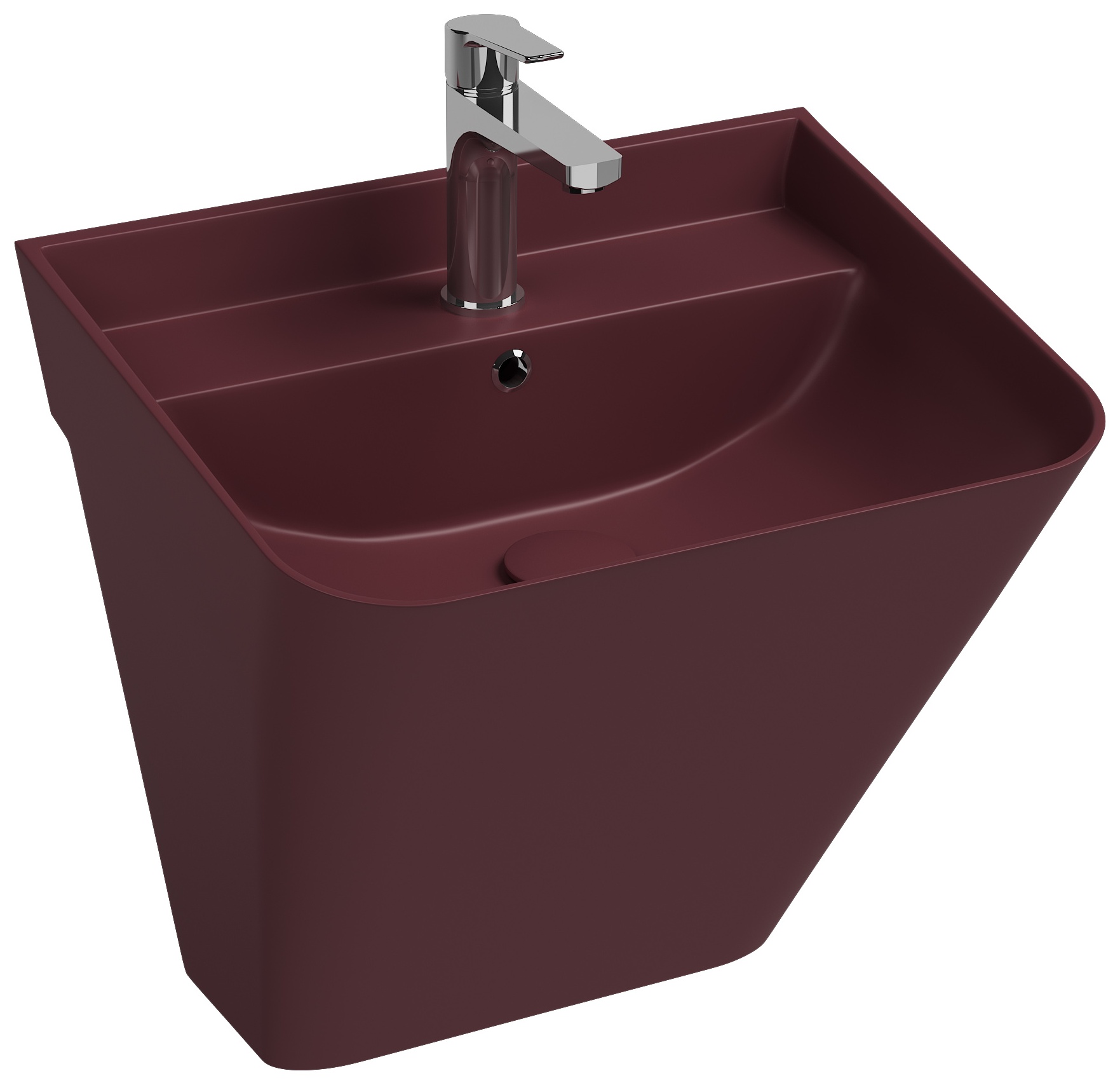 Sott Aqua Lavabo Monoblocco Sospeso 50 cm Bordeaux Rustico