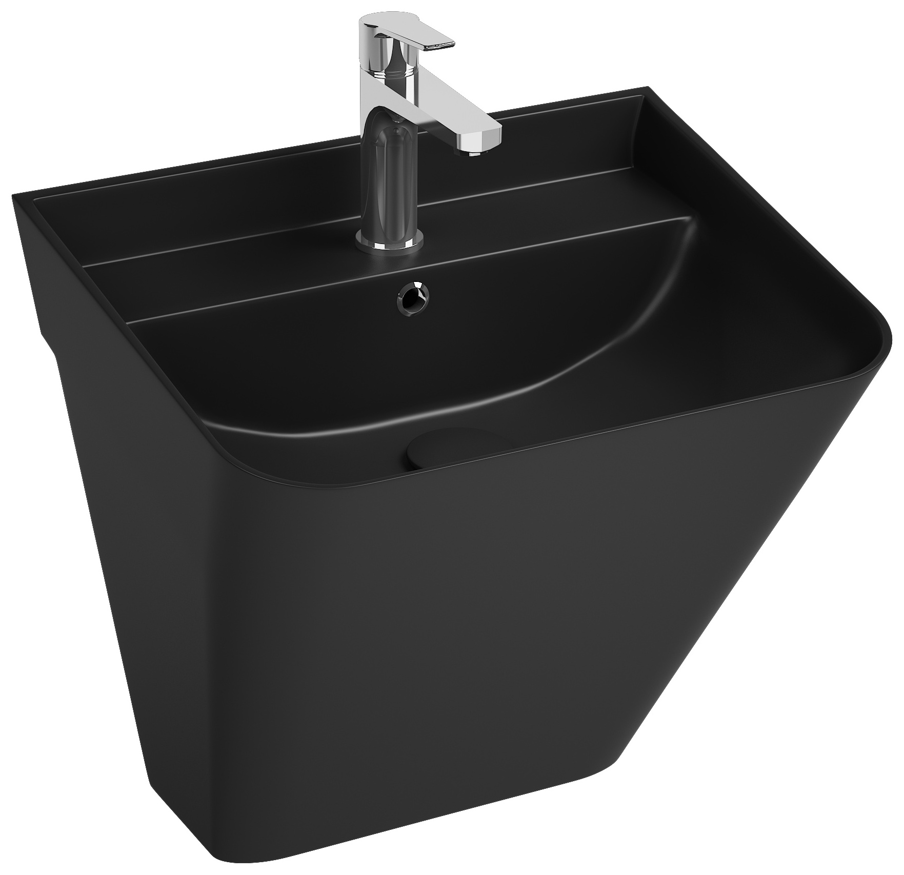 Sott Aqua Lavabo Monoblocco Sospeso 50 cm Nero