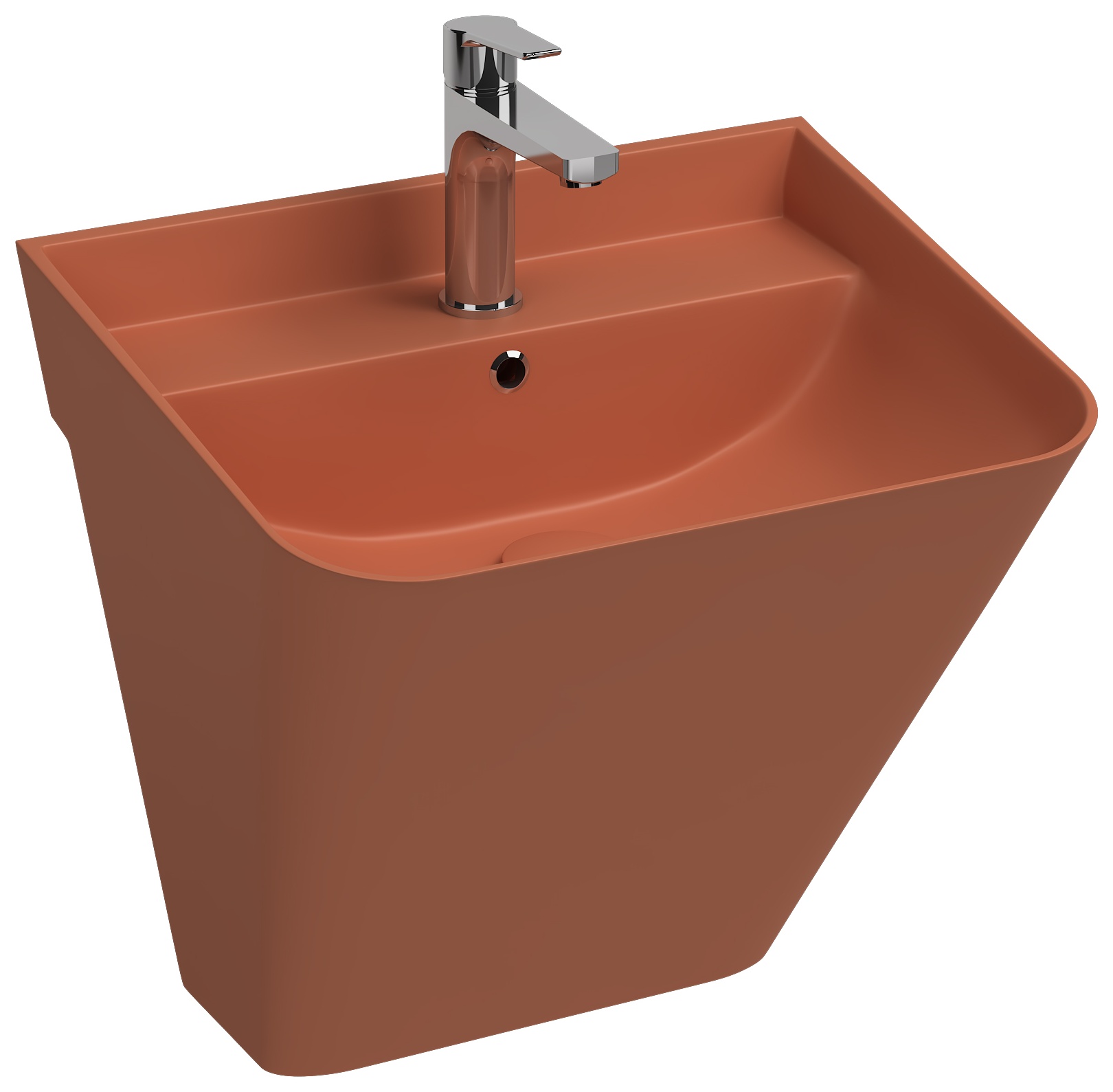 Sott Aqua Lavabo Monoblocco Sospeso 50 cm Terracotta