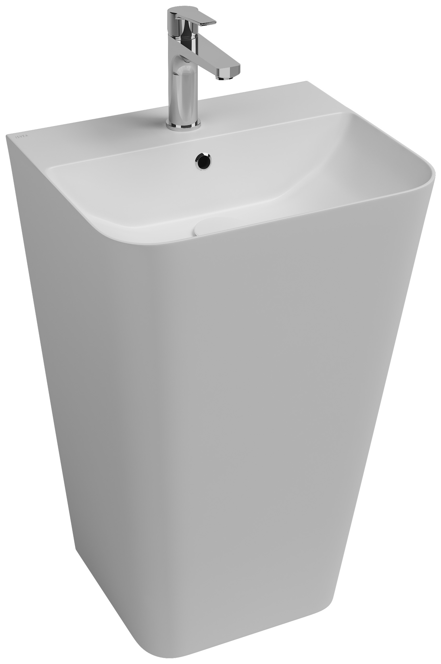 Sott Aqua Lavabo Monoblocco a Terra 50 cm Bianco Opaco