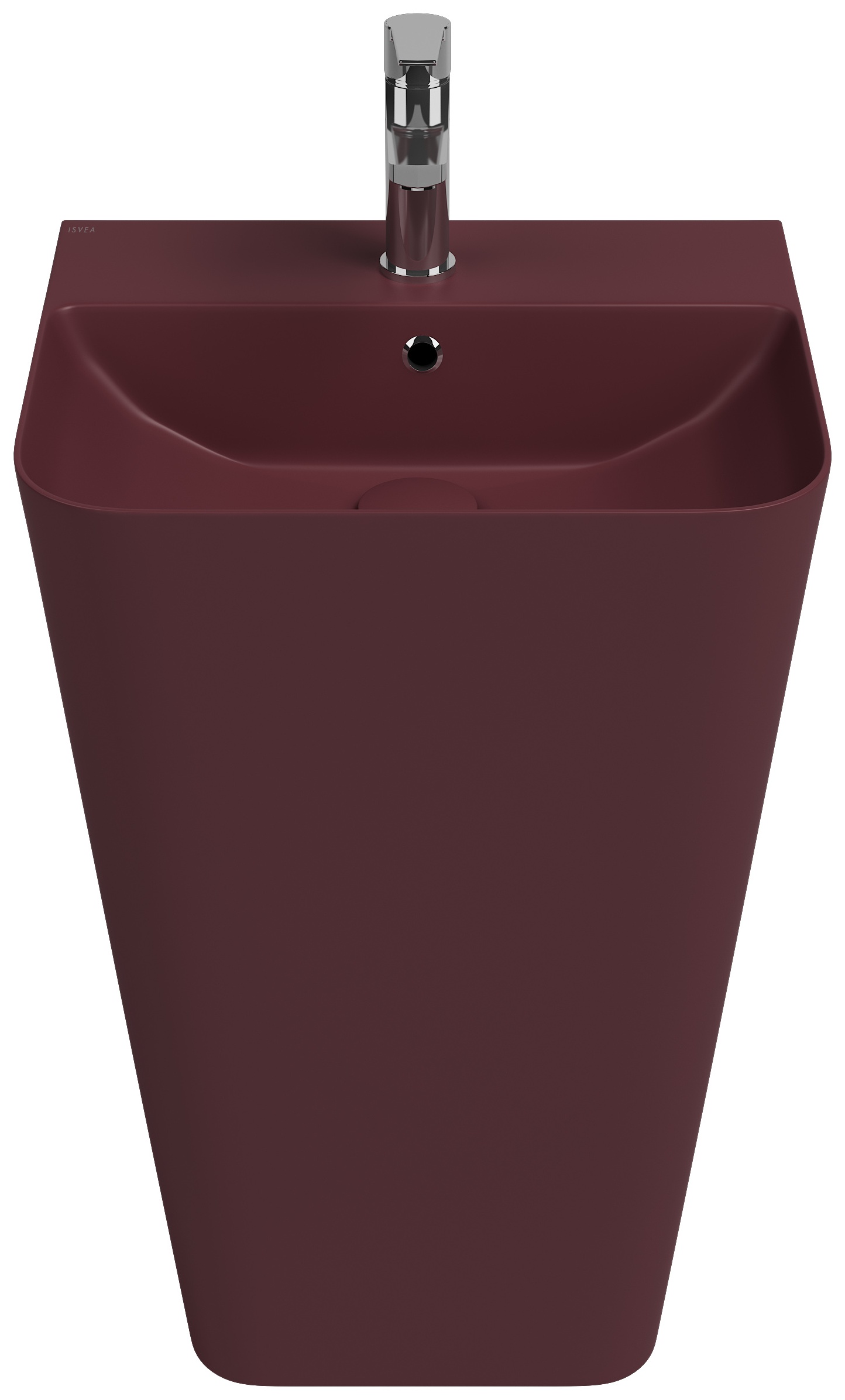 Sott Aqua Lavabo Monoblocco a Terra 50 cm Bordeaux Rustico