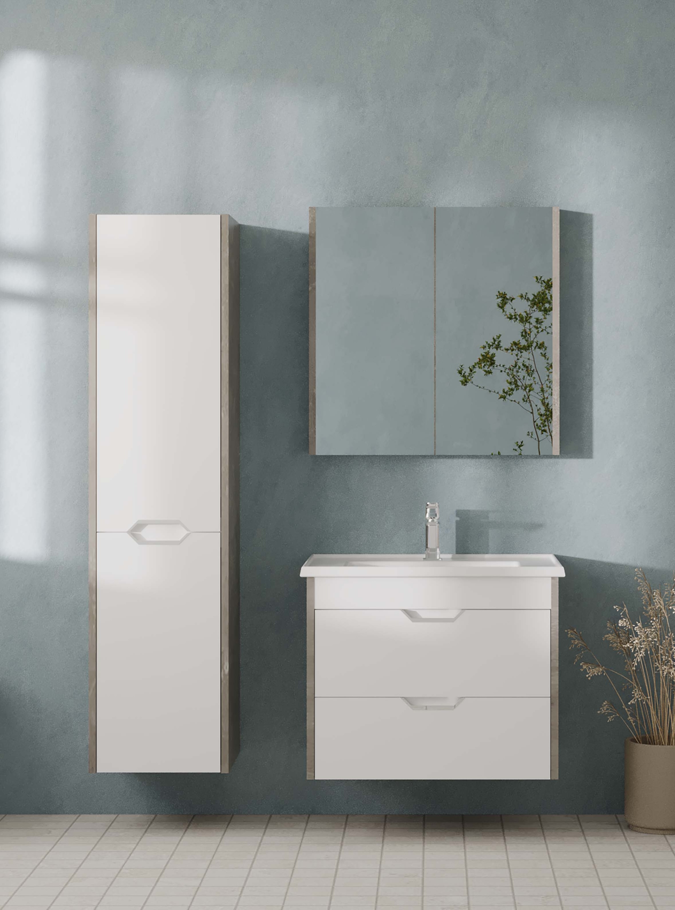 Pavia Çekmeceli Lavabo Ünitesi Beyaz 65 cm  