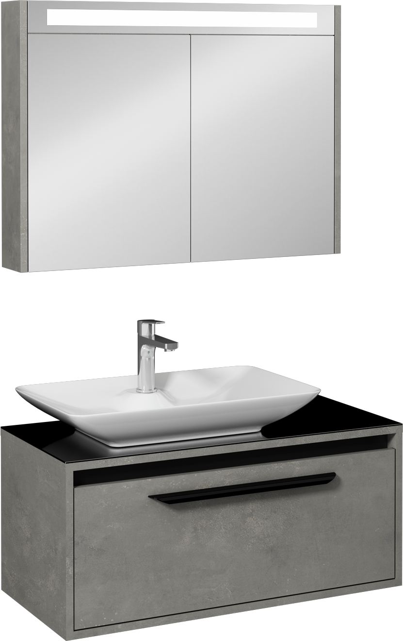 Bella Lavabo Ünitesi Antik Gümüş 90 cm