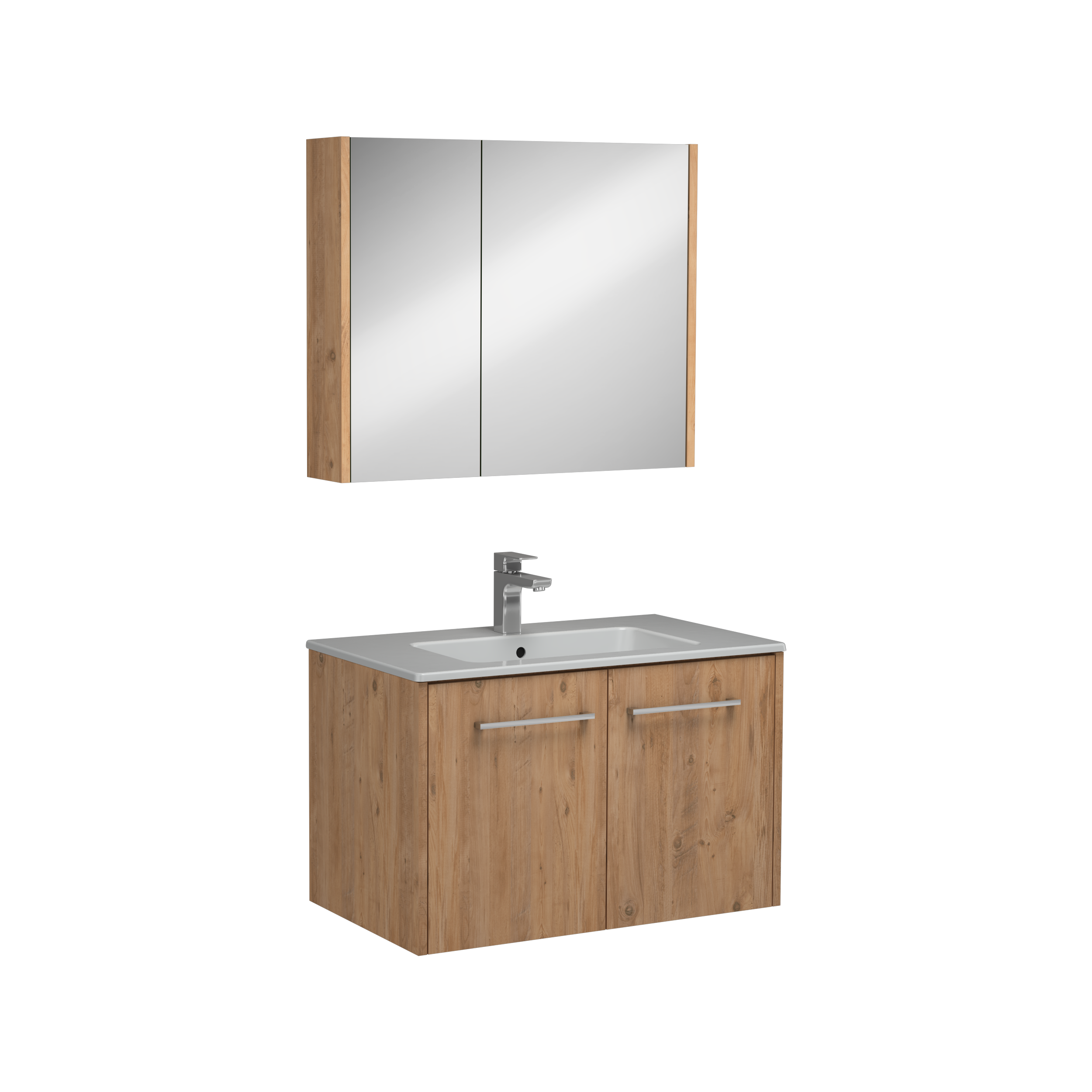 Combinato Lavabo Dolabı Kapaklı Atlantik Çam 80 cm 