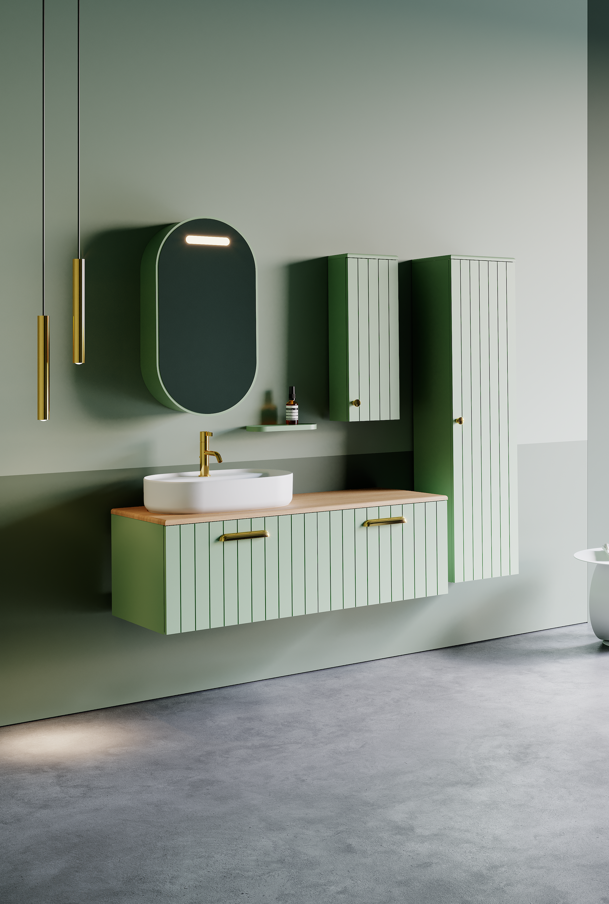 Rinato Lavabo Ünitesi Pastel Yeşil 100 cm 