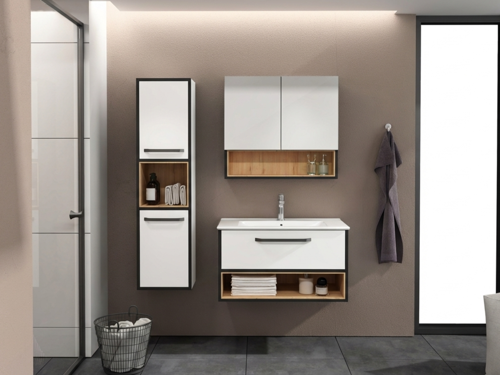 Ancora Lavabo Ünitesi Beyaz Detroit 80 cm