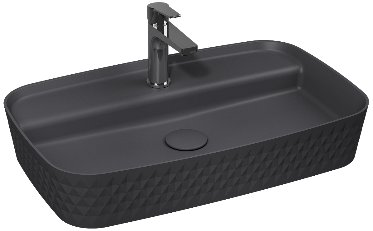Rondini Tezgah Üstü Lavabo 65 cm Antrasit