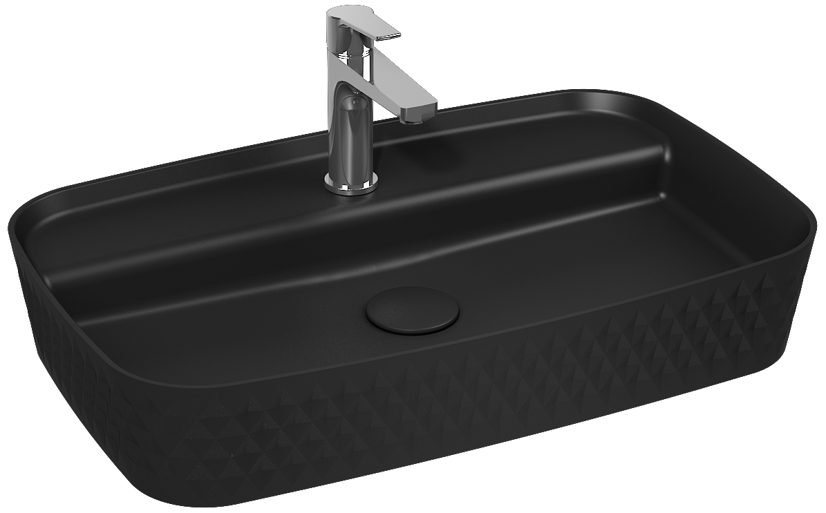 Rondini Tezgah Üstü Lavabo 65 cm Siyah