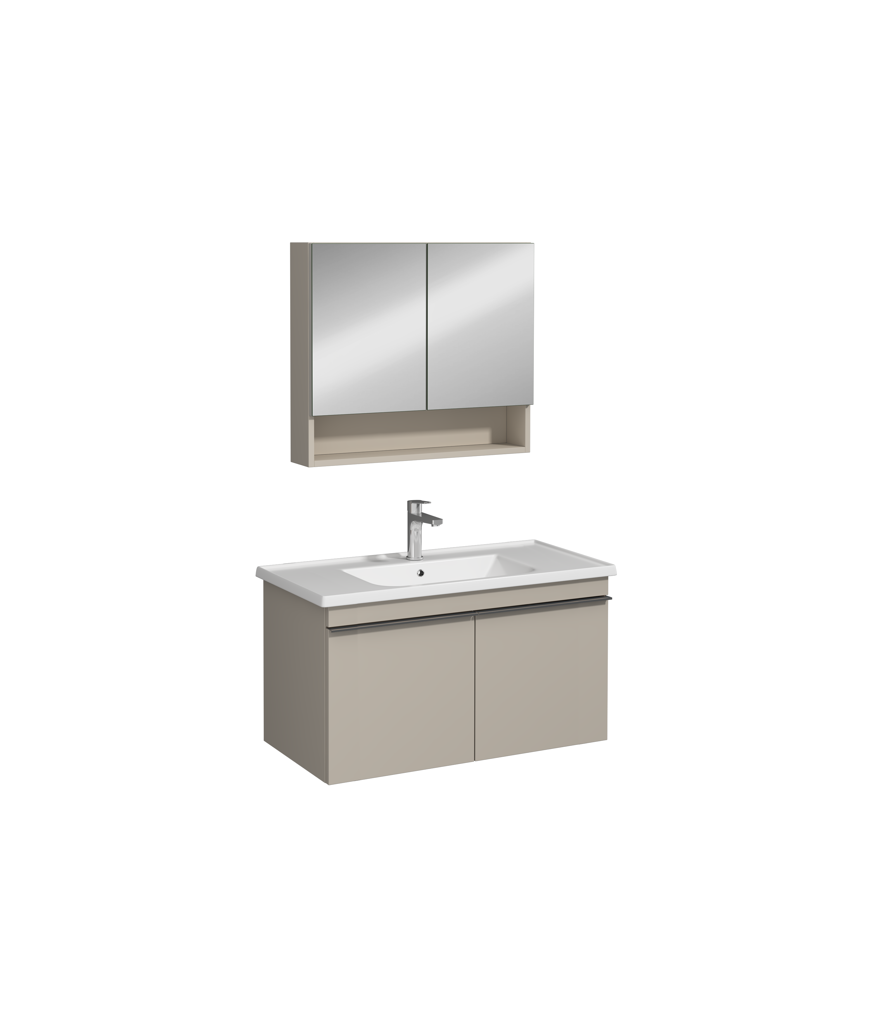 Terni Lavabo Dolabı Kül Gri 100 cm
