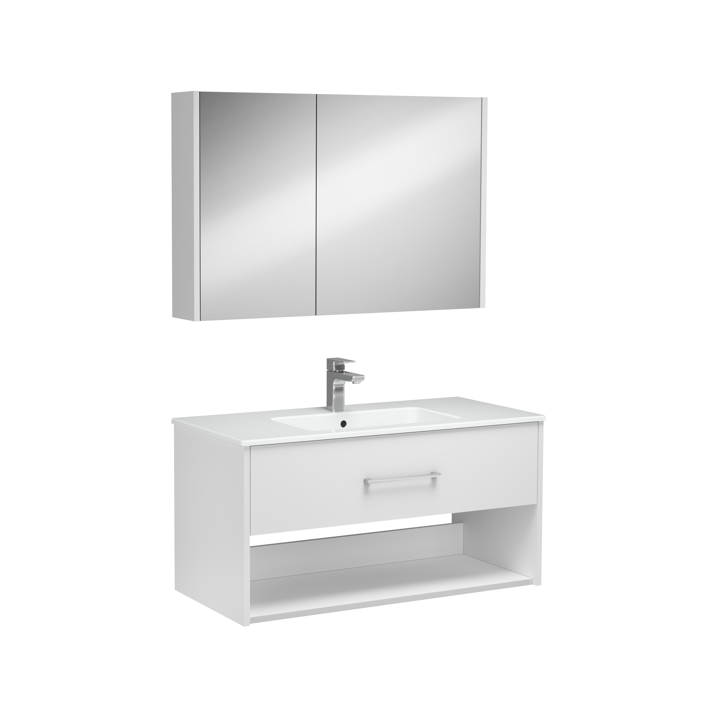 Combinato Lavabo Dolabı Tek Çekmeceli Beyaz 100 cm 