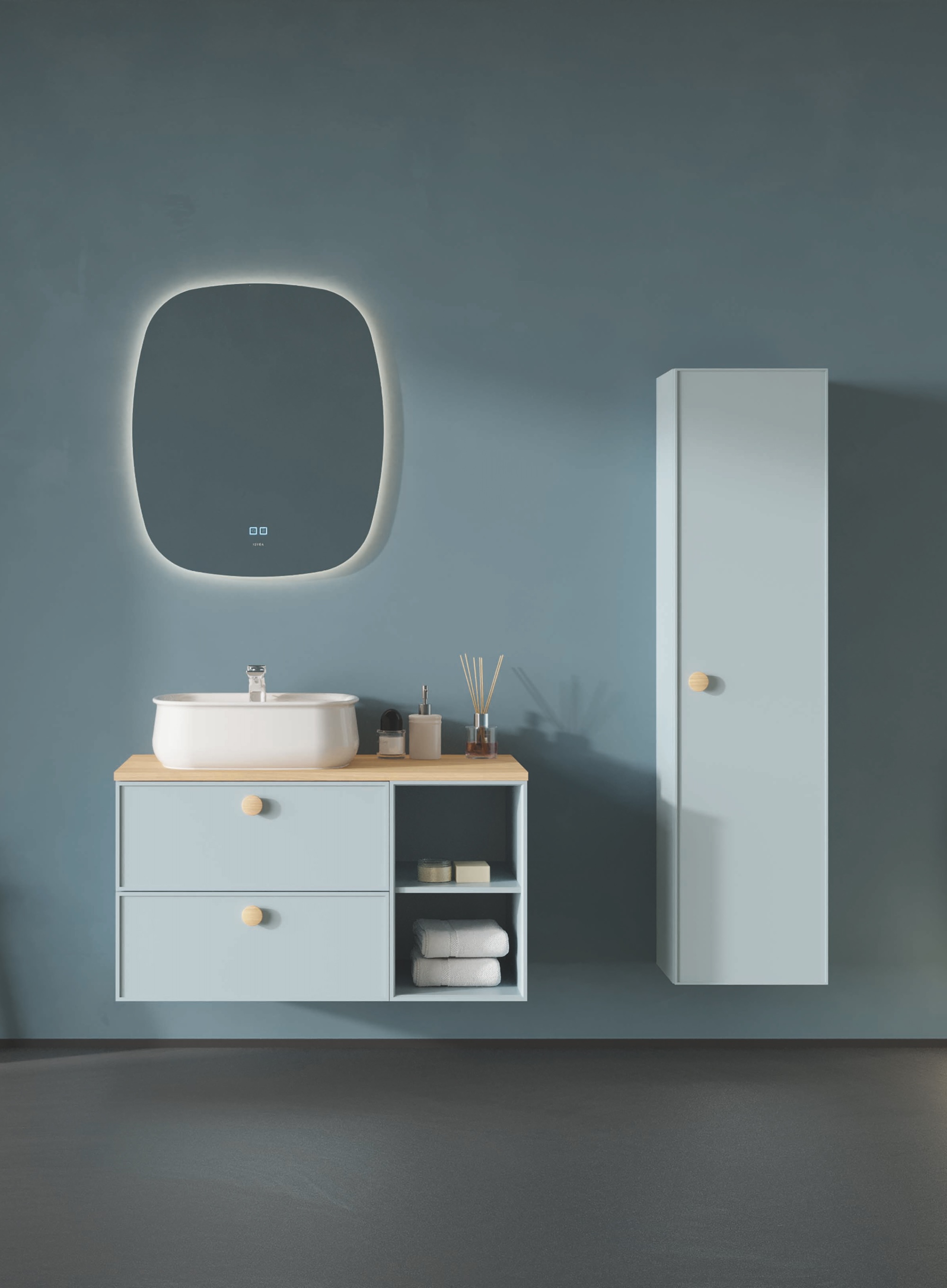 Mondo Çift Çekmeceli Lavabo Ünitesi Turkuaz 60 cm