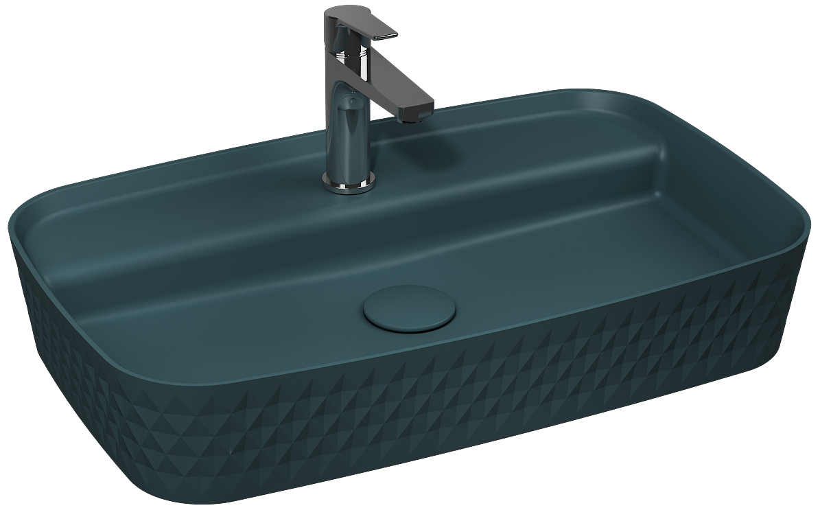 Rondini Tezgah Üstü Lavabo 65 cm Petrol Yeşili