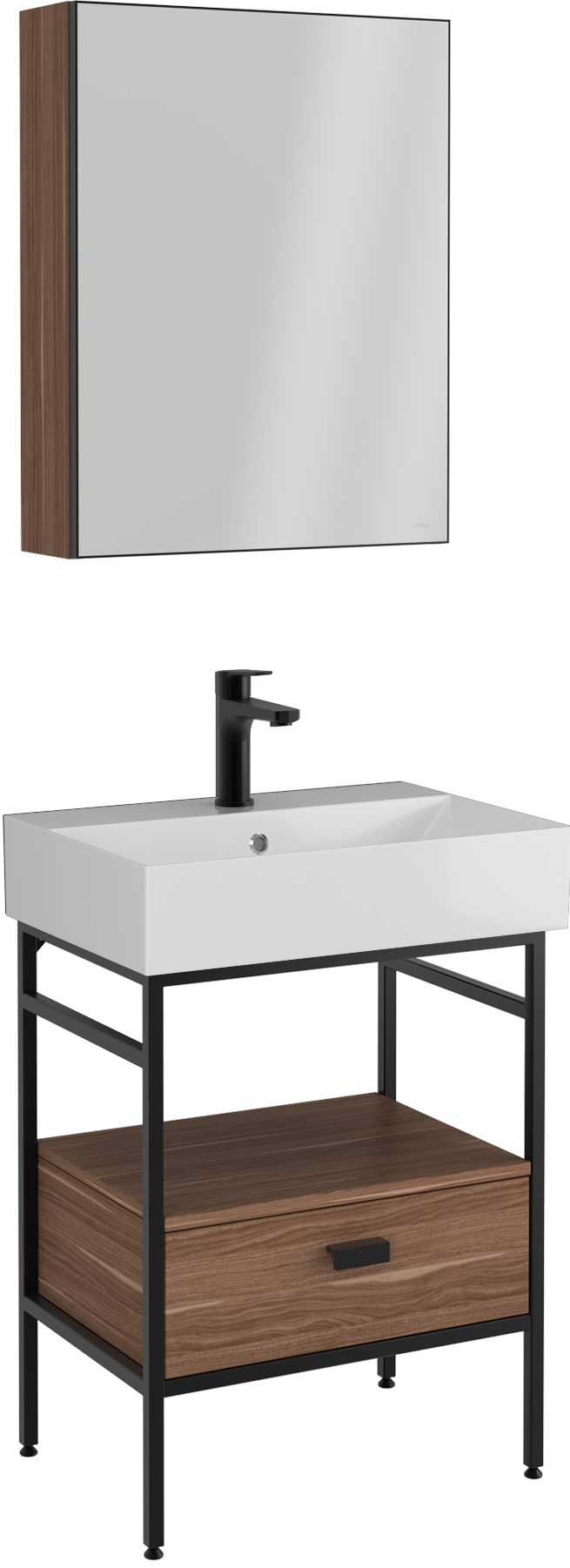 Fermo Çekmeceli Lavabo Ünitesi Victoria Ceviz 60 cm  