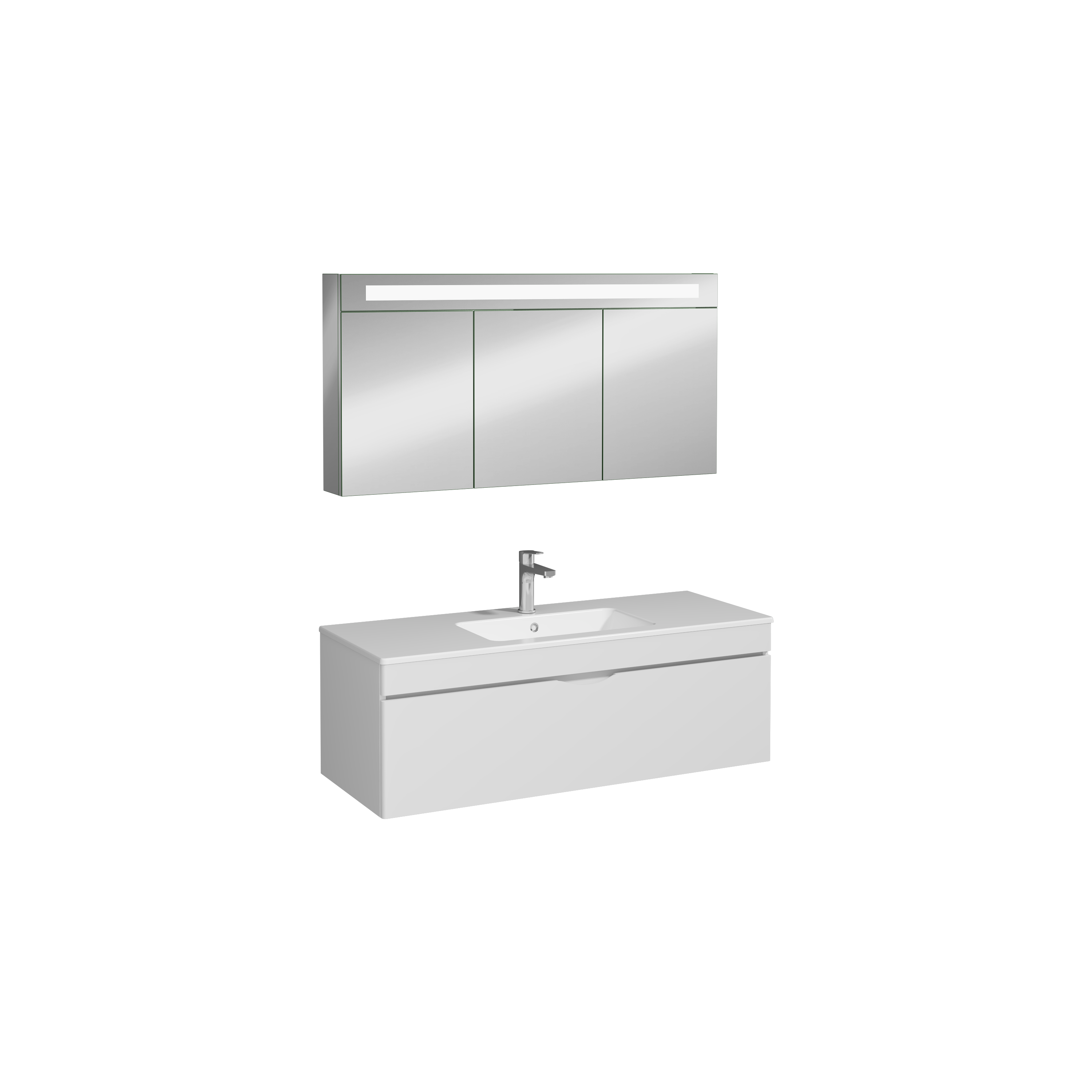 Roya Tek Hazneli Lavabo Ünitesi Beyaz, Tek Çekmeceli 120cm