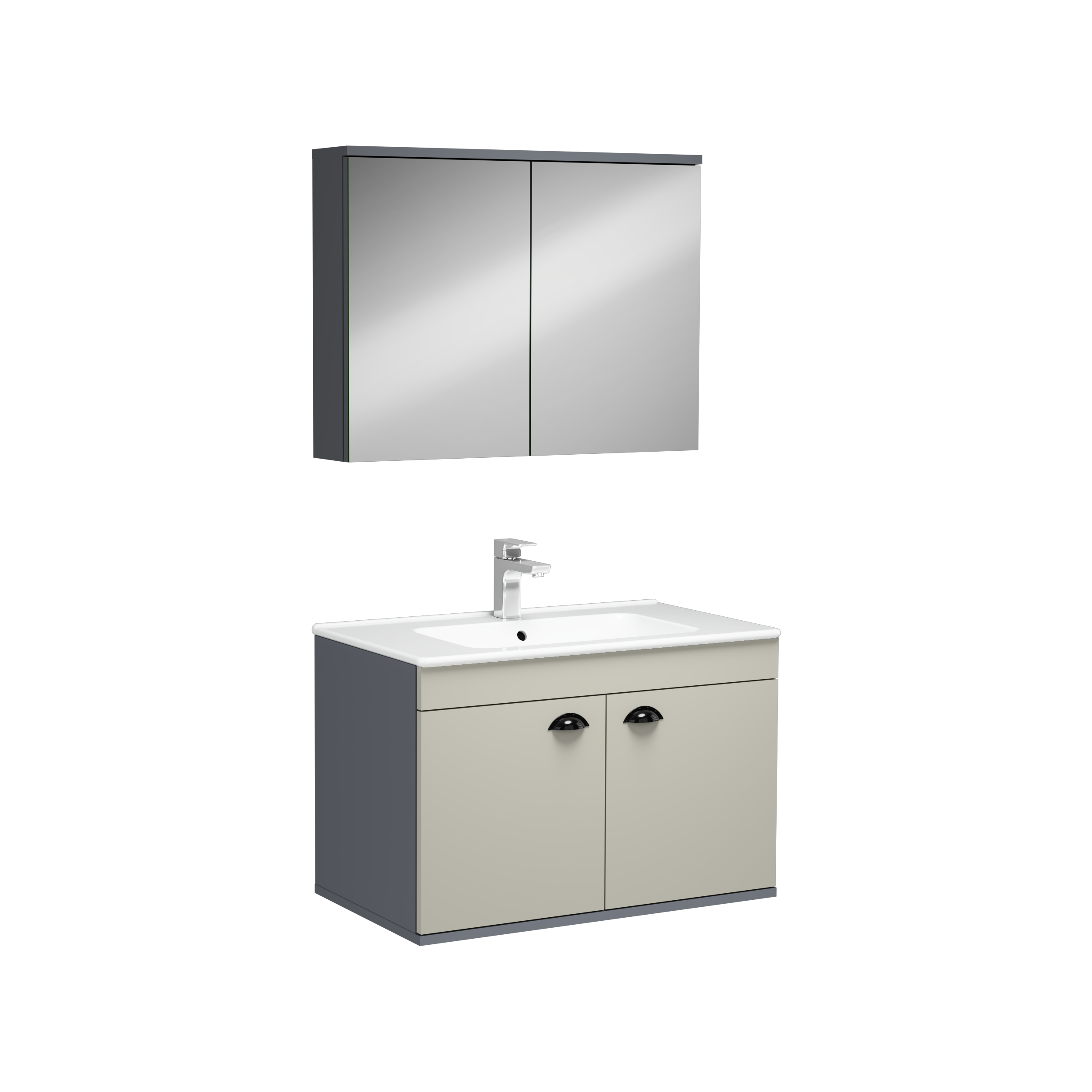 Modico Lavabo Dolabı Gri 80 cm