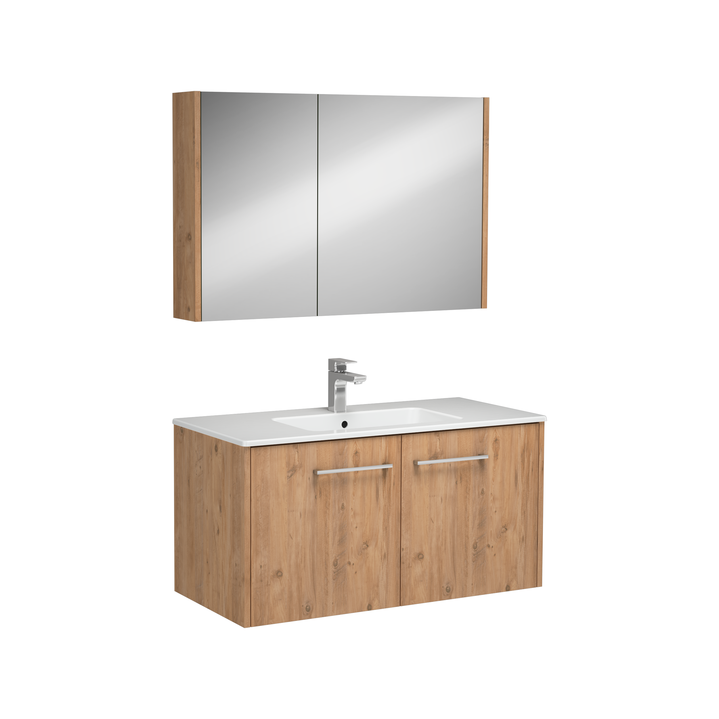 Combinato Lavabo Dolabı Kapaklı Atlantik Çam 100 cm