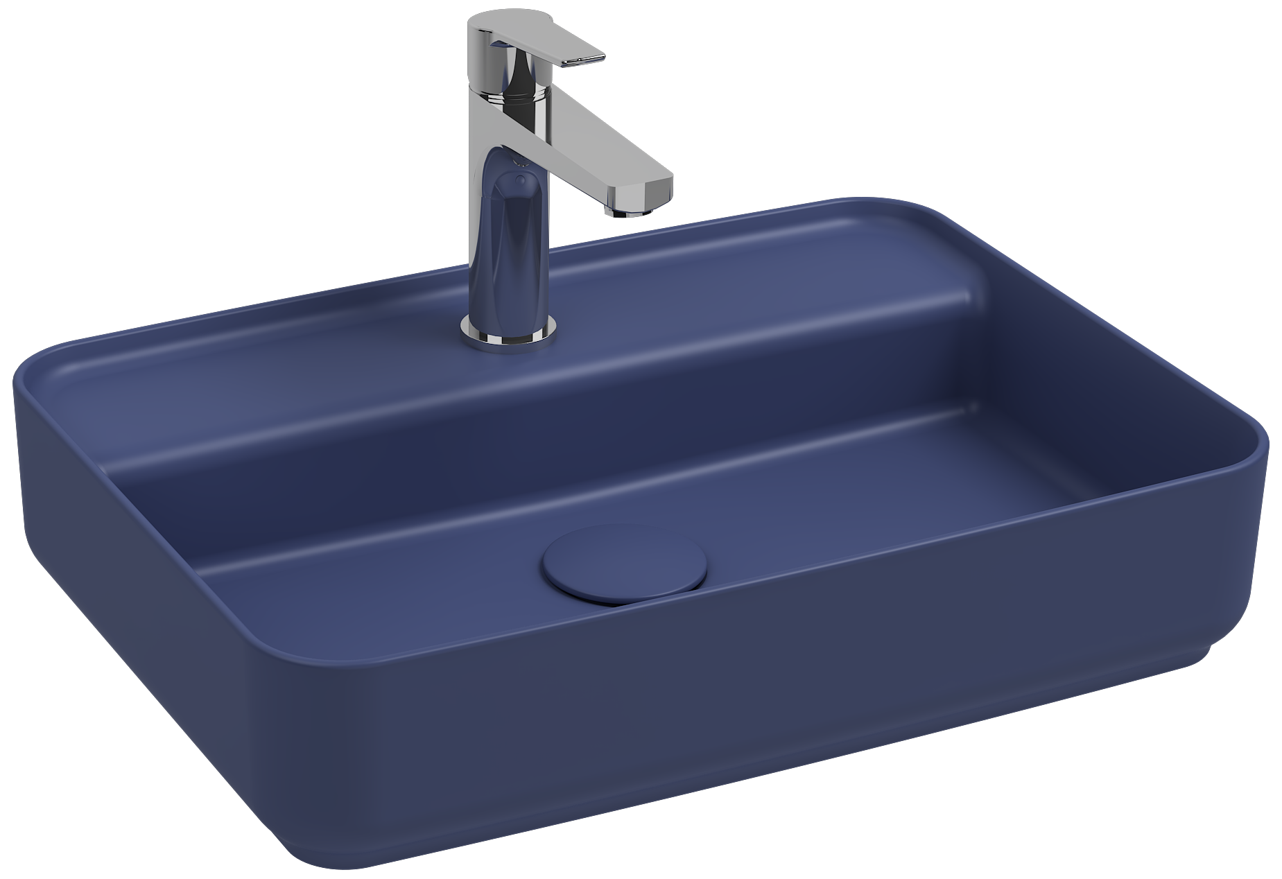 Infinity Tezgah Üstü Lavabo 55cm Isvea Mavisi