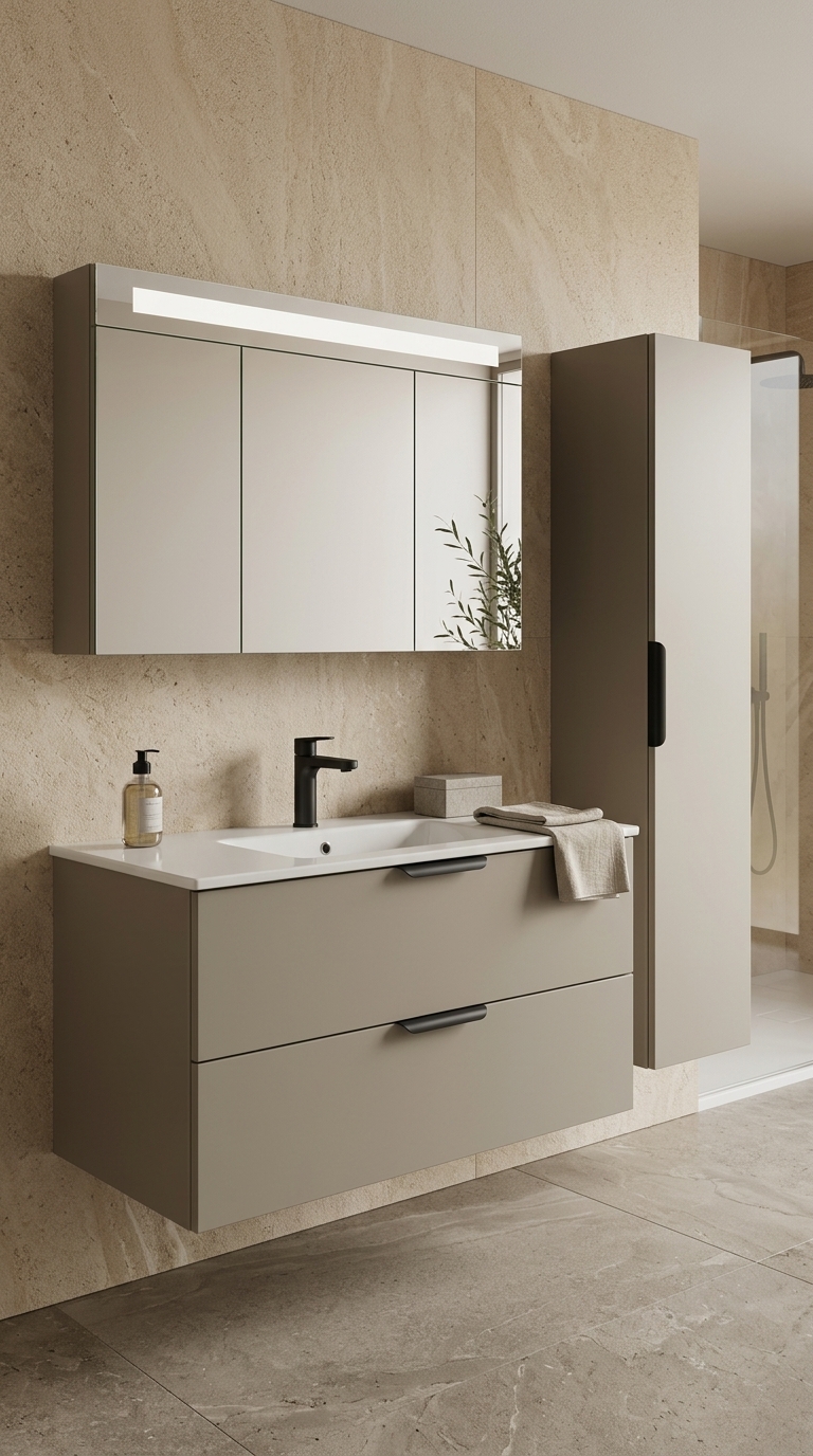 LIV Lavabo Dolabı 120cm (10SL51121 dahil) Lava Çift çekmece