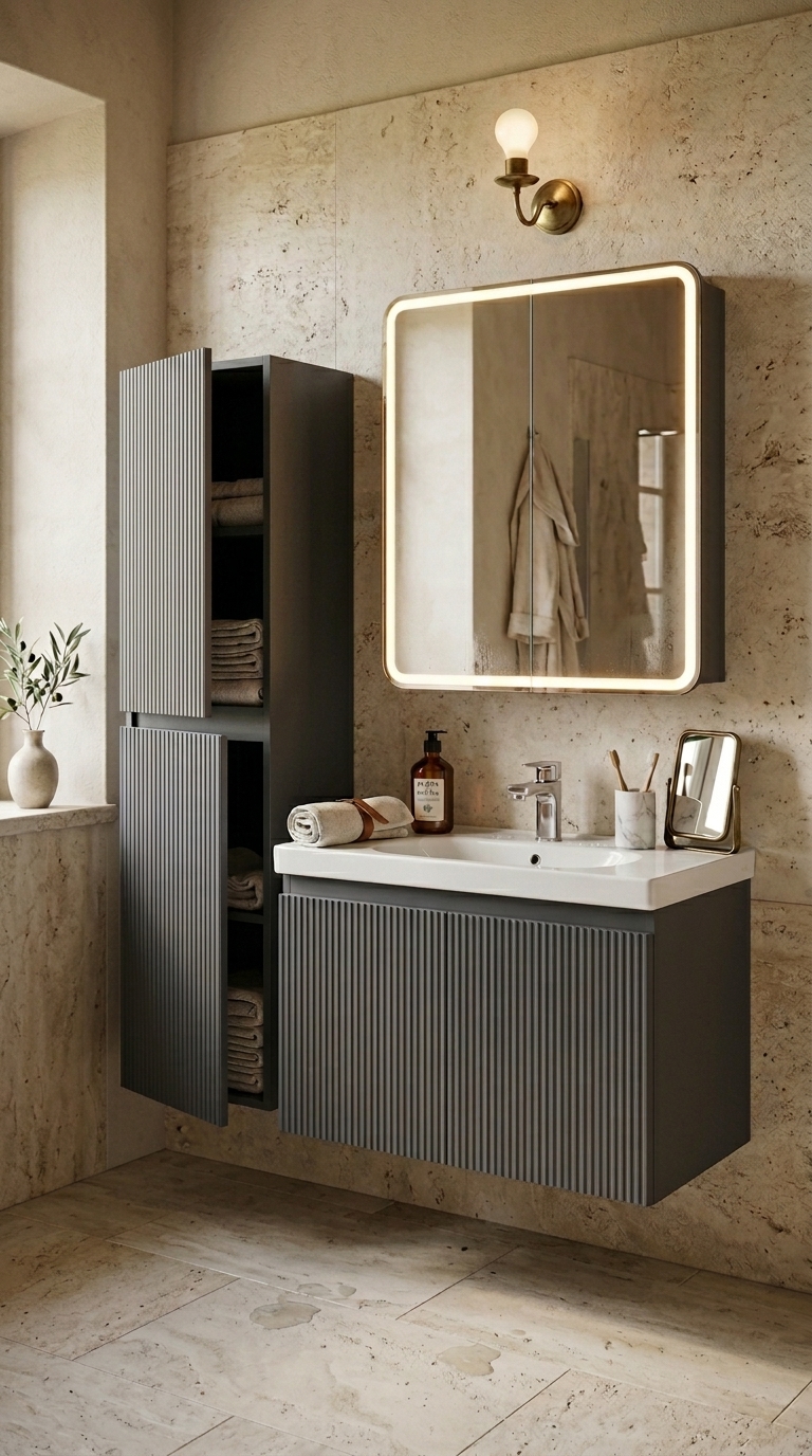 Finestra Lavabo Dolabı Antrasit 60 cm