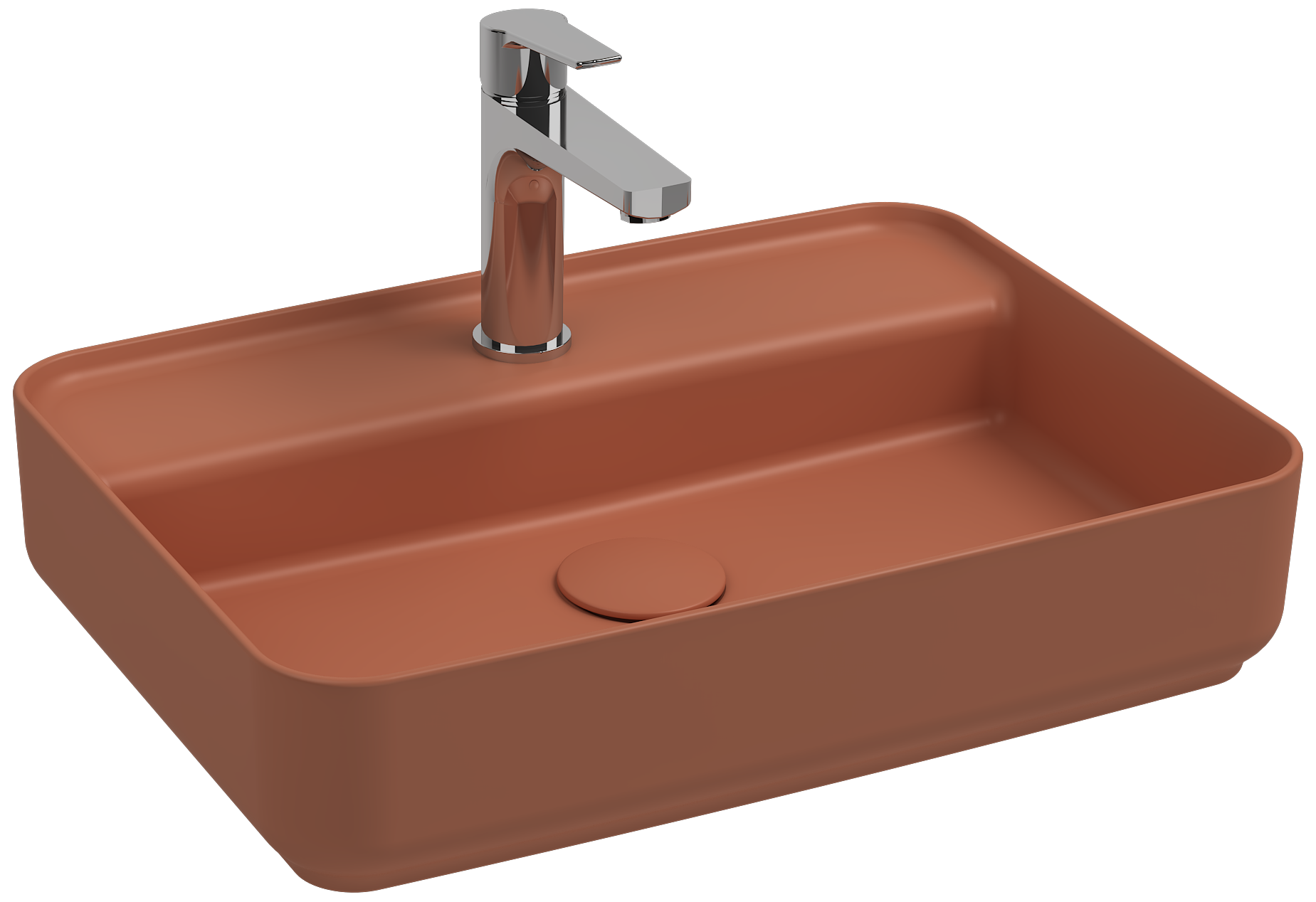 Infinity Tezgah Üstü Lavabo 55cm Terracotta