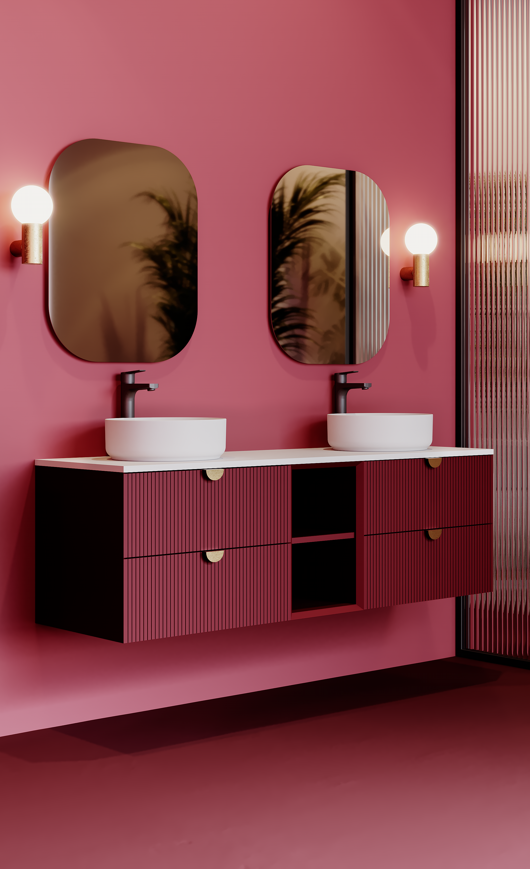 Infinity Tezgah Üstü Lavabo 36 cm Siyah