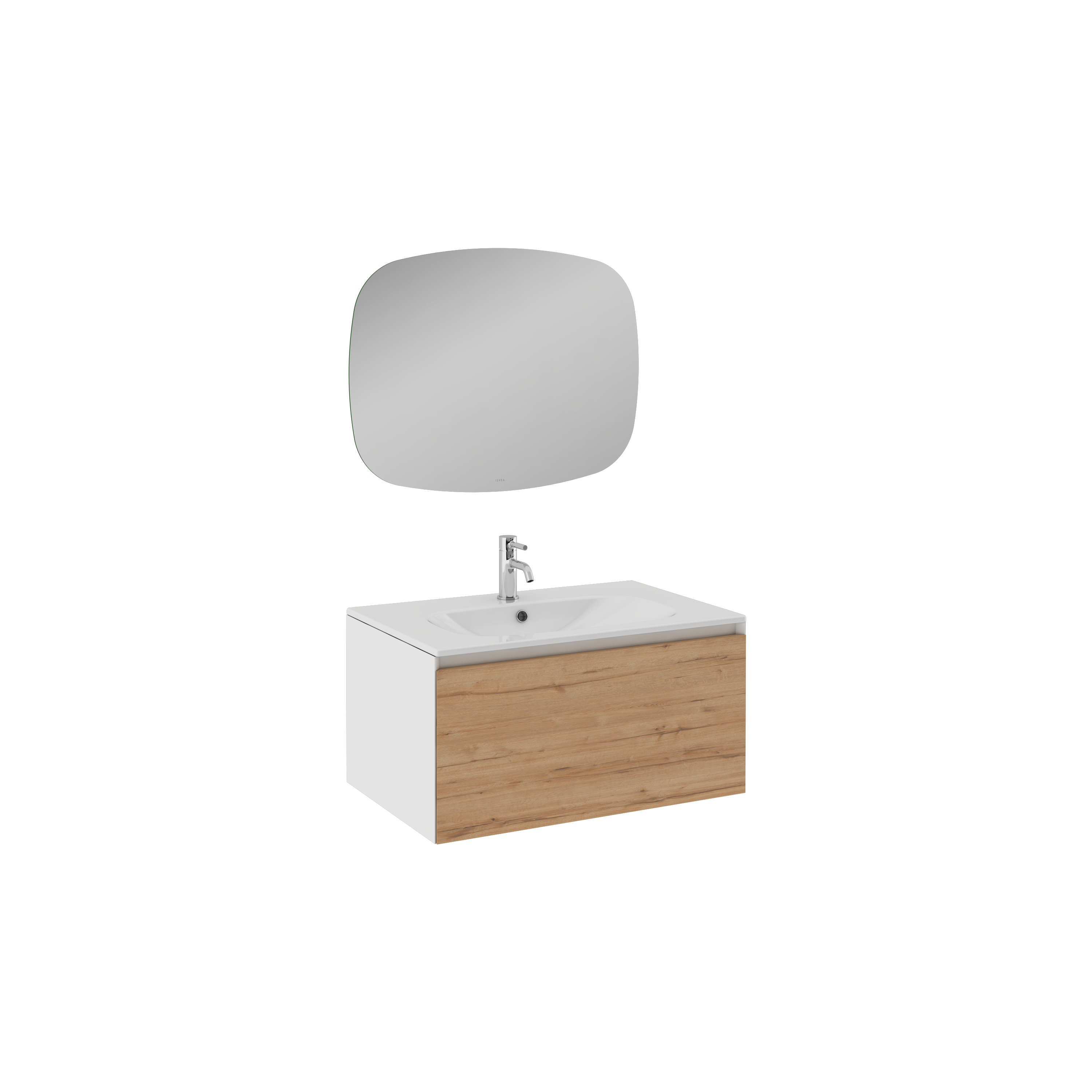 Coredo Lavabo Ünitesi Gofrato Mat Beyaz-Detroit 80 cm