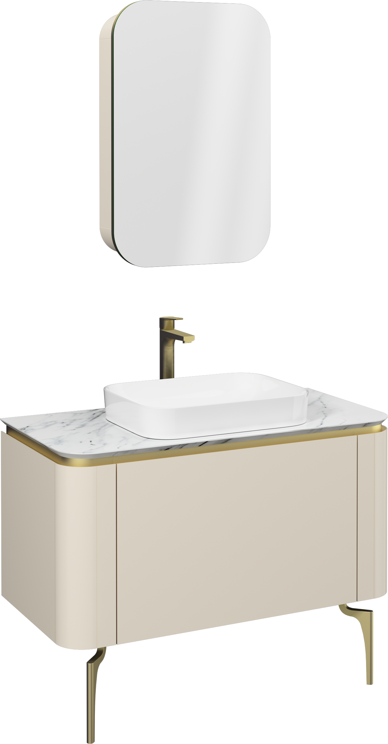 Gloria Lavabo Ünitesi Krem 100 cm