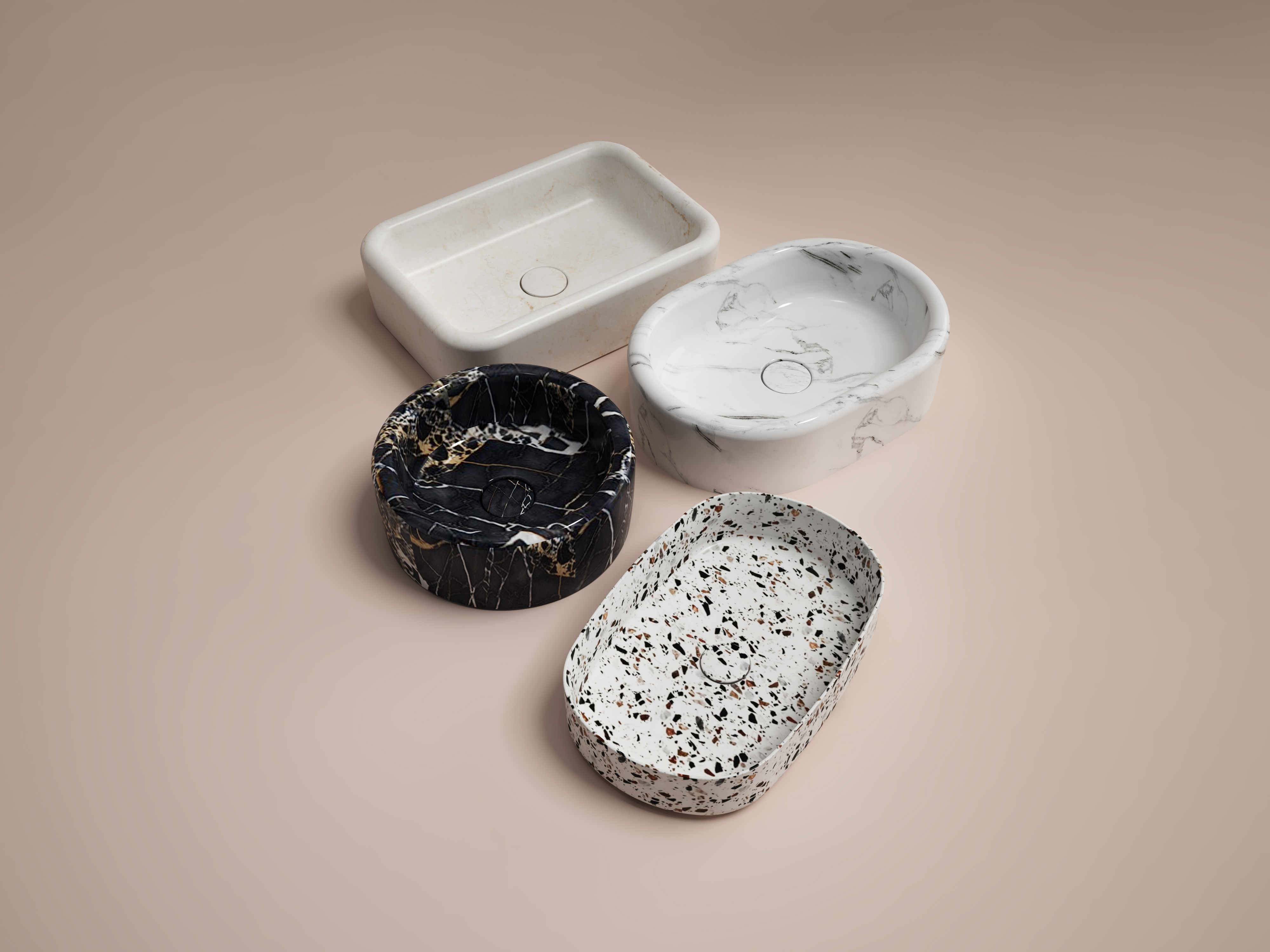 Curvo Lavabo 60 cm Travertino