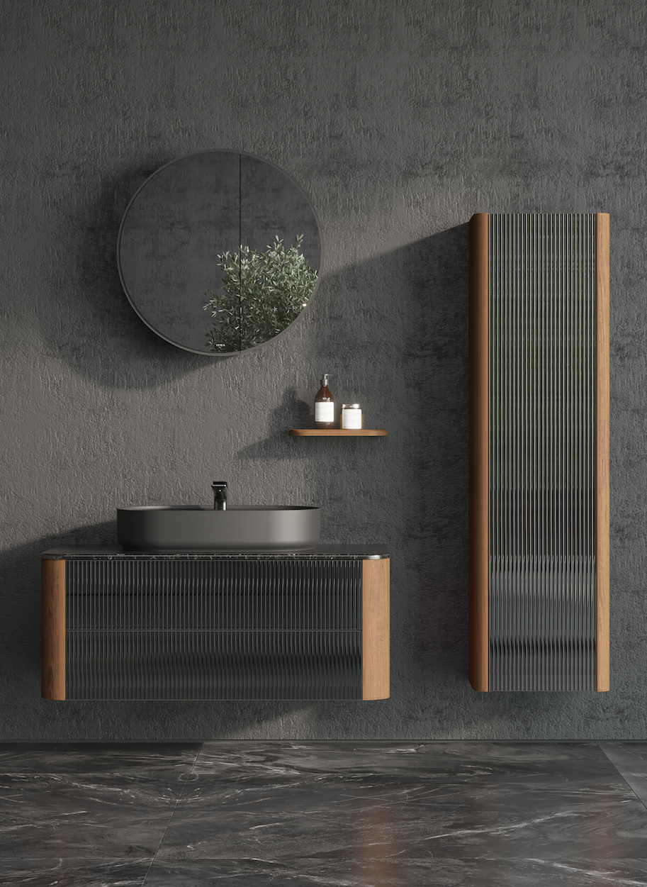 Sogno Lavabo Ünitesi Siyah-Ceviz 100 cm  