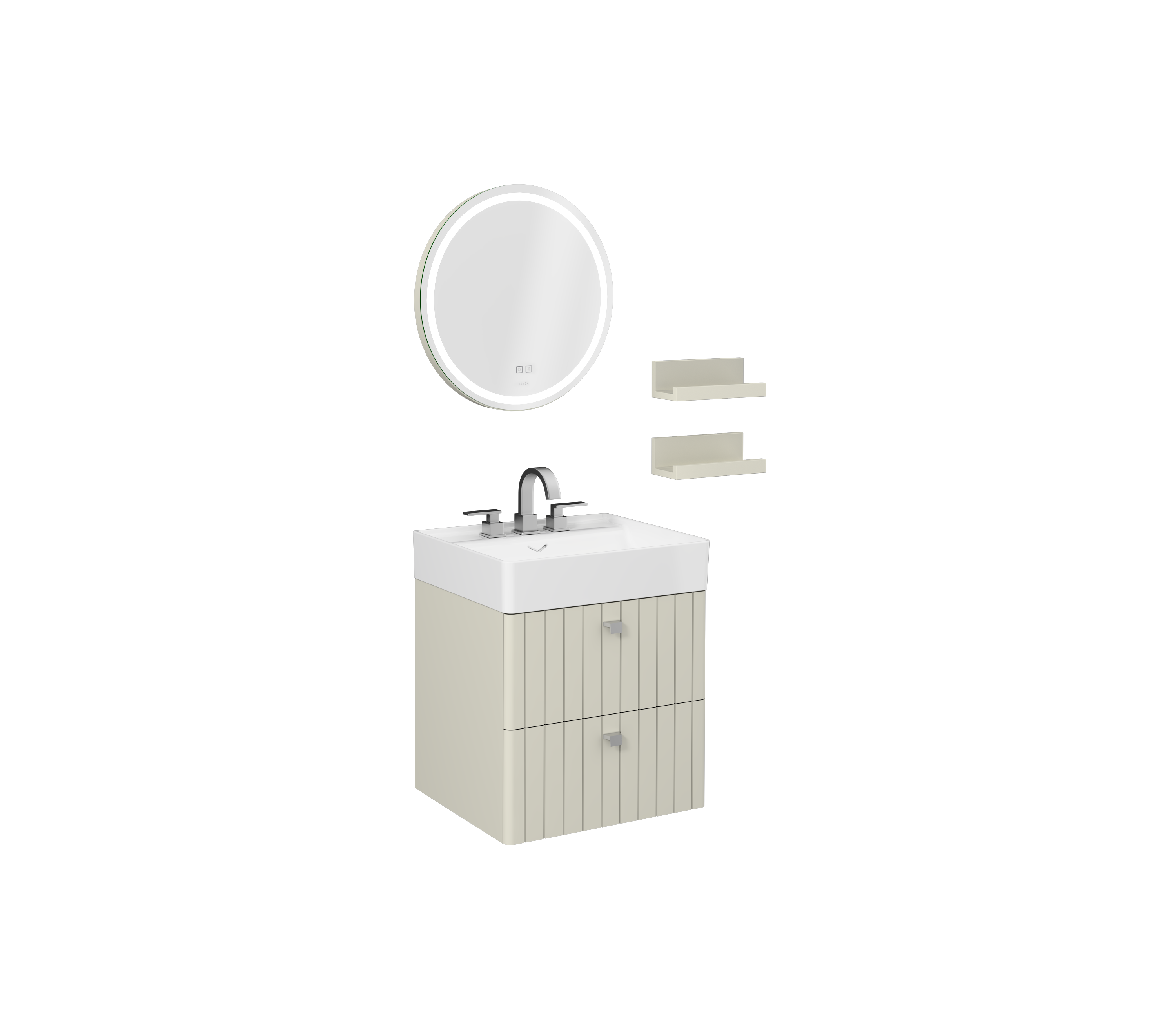 Vea Washbasin Cabinet 60 cm Stone Gray (10va50061 included)