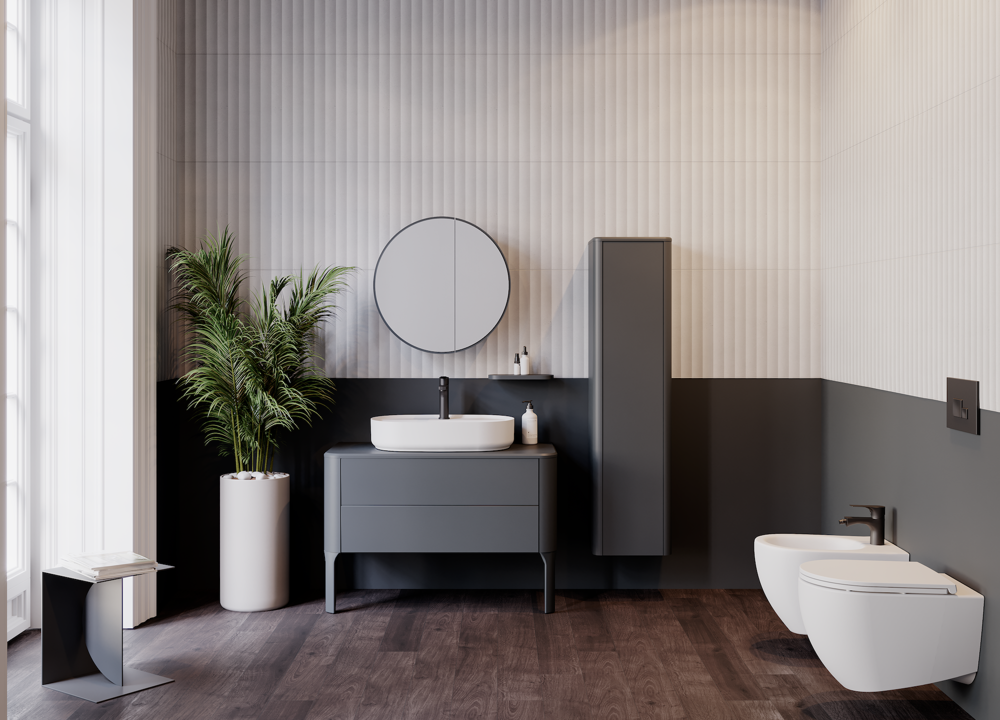 Sogno Lavabo Ünitesi Antrasit 100 cm 