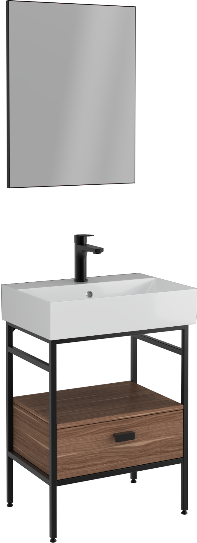 Fermo Çekmeceli Lavabo Ünitesi Victoria Ceviz 60 cm  