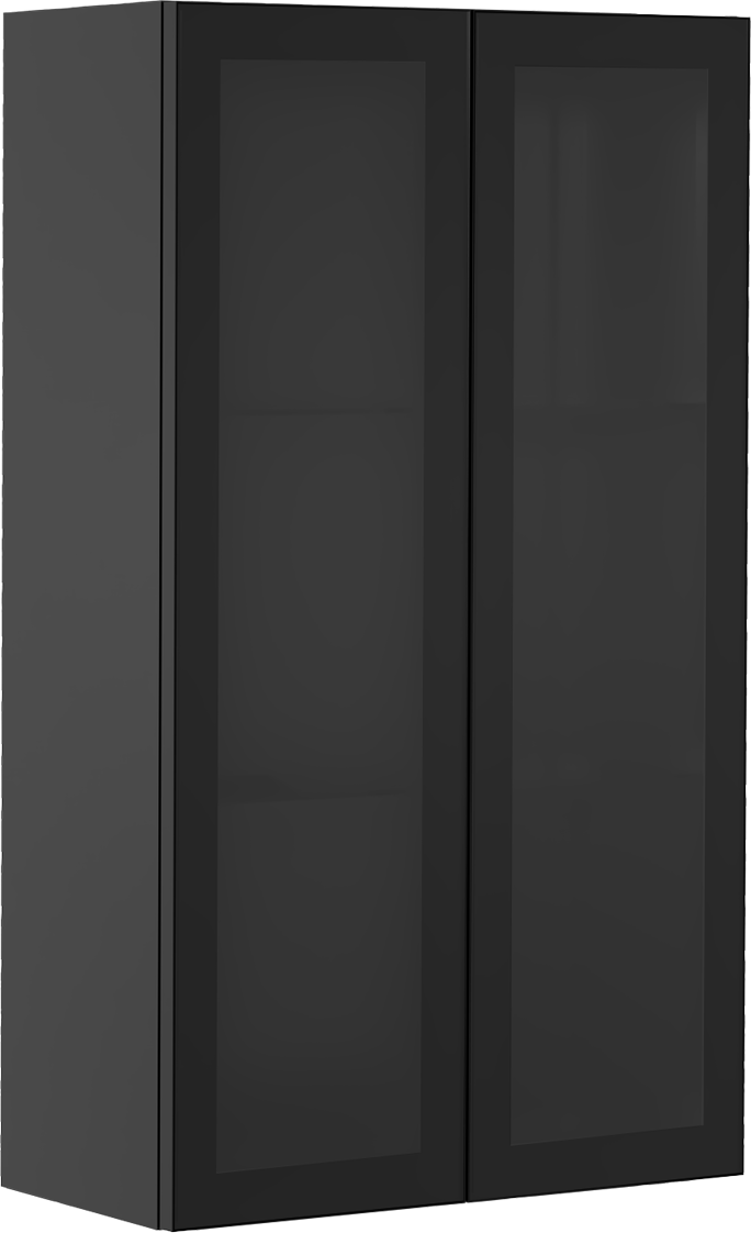 Infinity Artisan Cam Kapaklı Dolap Siyah 60 cm