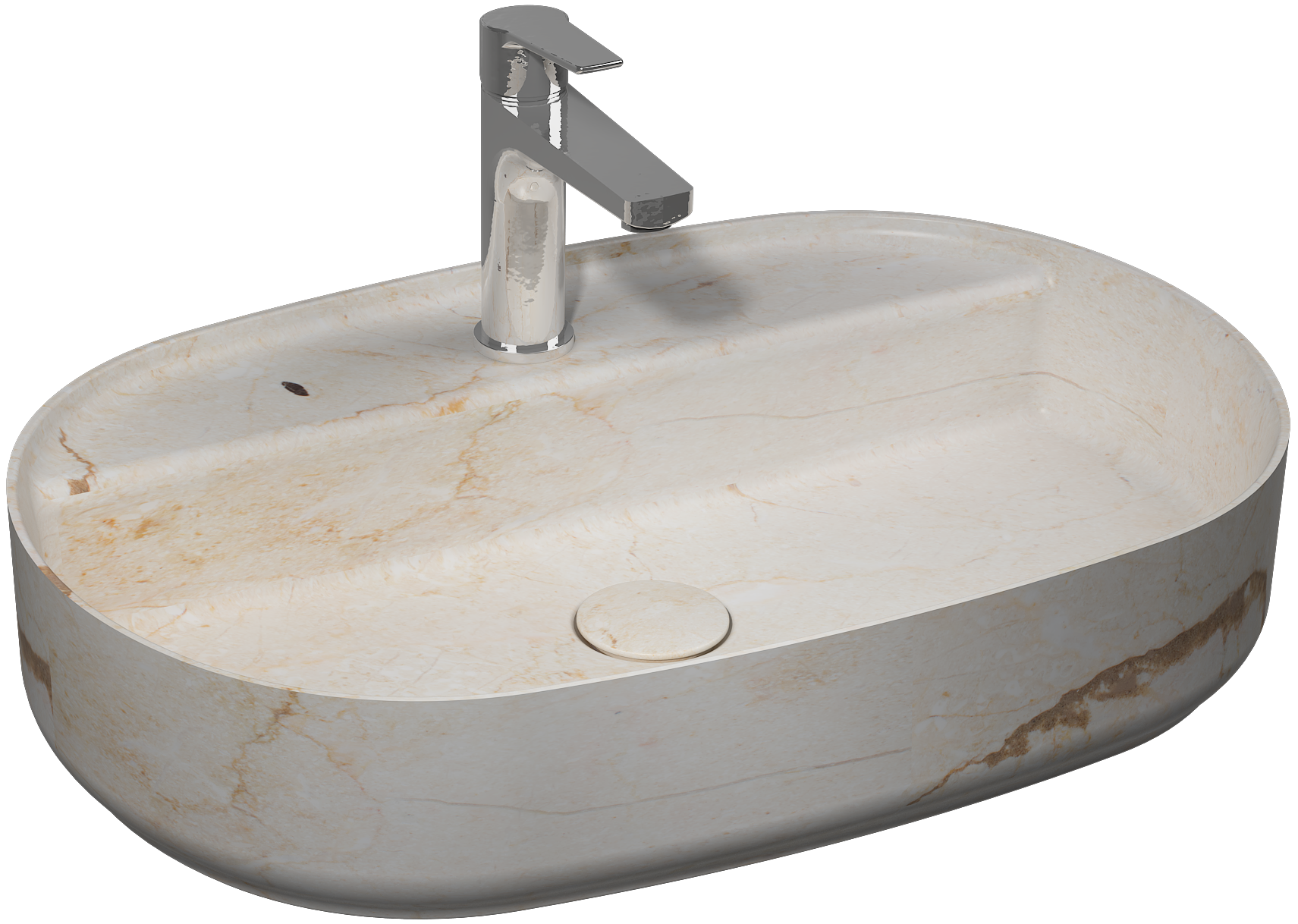 Infinity Tezgah Üstü Lavabo 60 cm Travertino