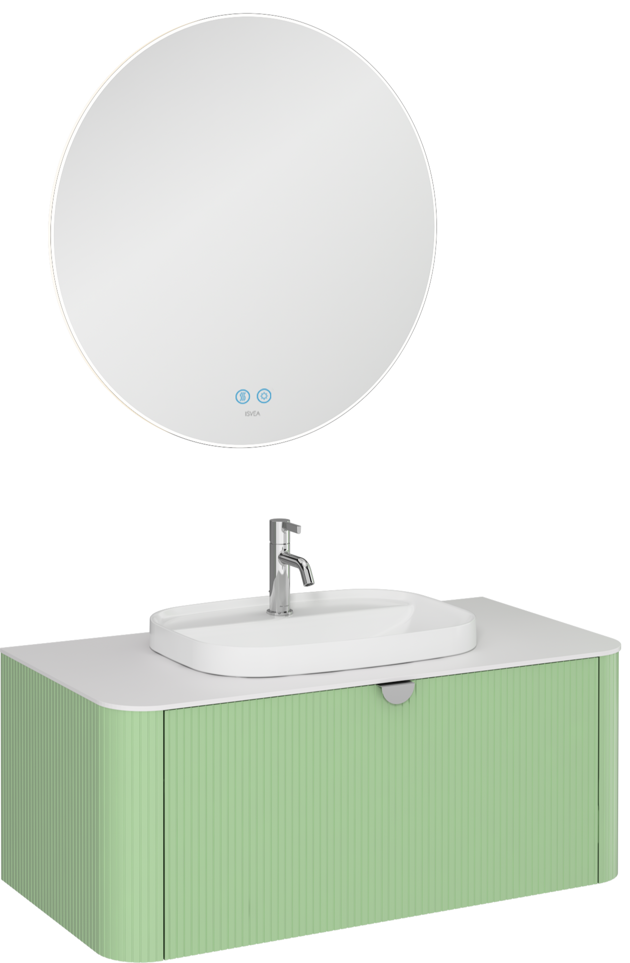 Infinity Raggio Lavabo Ünitesi Pastel Yeşili 100 cm