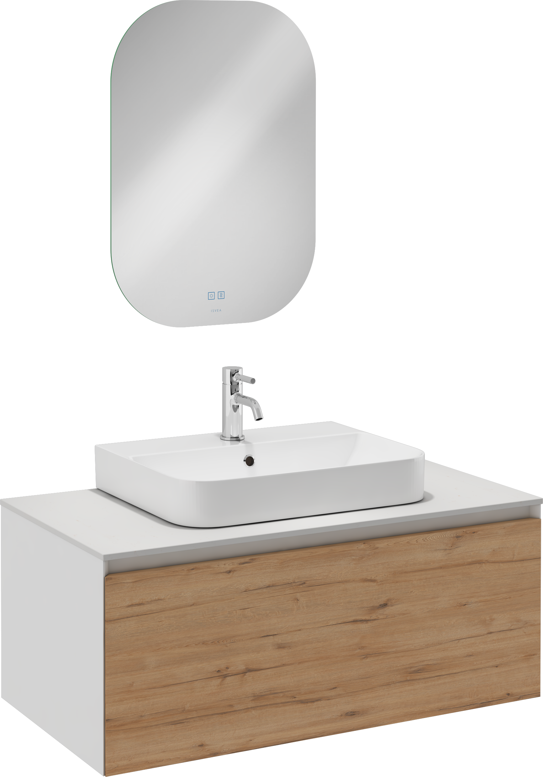 Coredo Lavabo Ünitesi, Gofrato Mat Beyaz 100 cm
