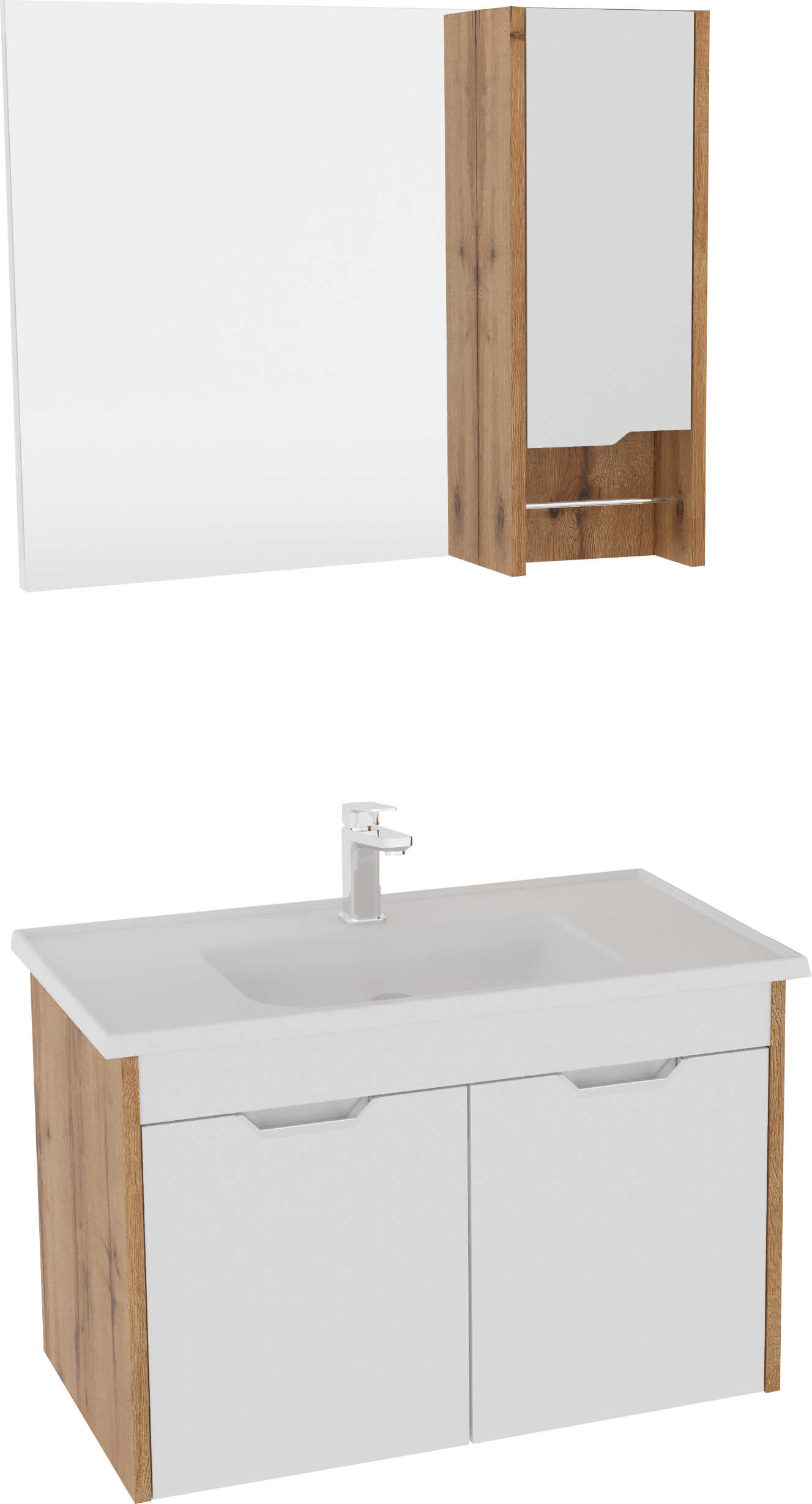 Pavia Kapaklı Lavabo Ünitesi Beyaz Detroit 80 cm