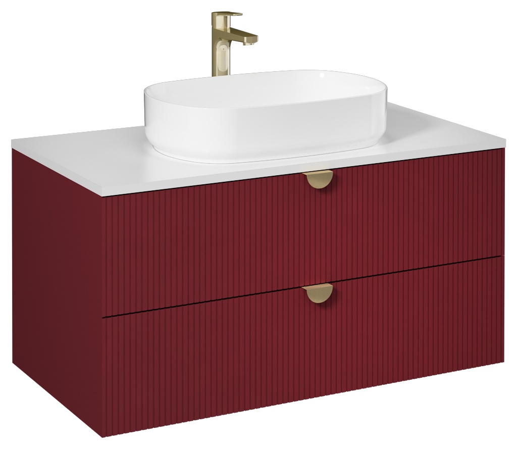 Infinity Lavabo Dolabı 100cm ( 10NF65055 dahil) Yakut Kırmızı