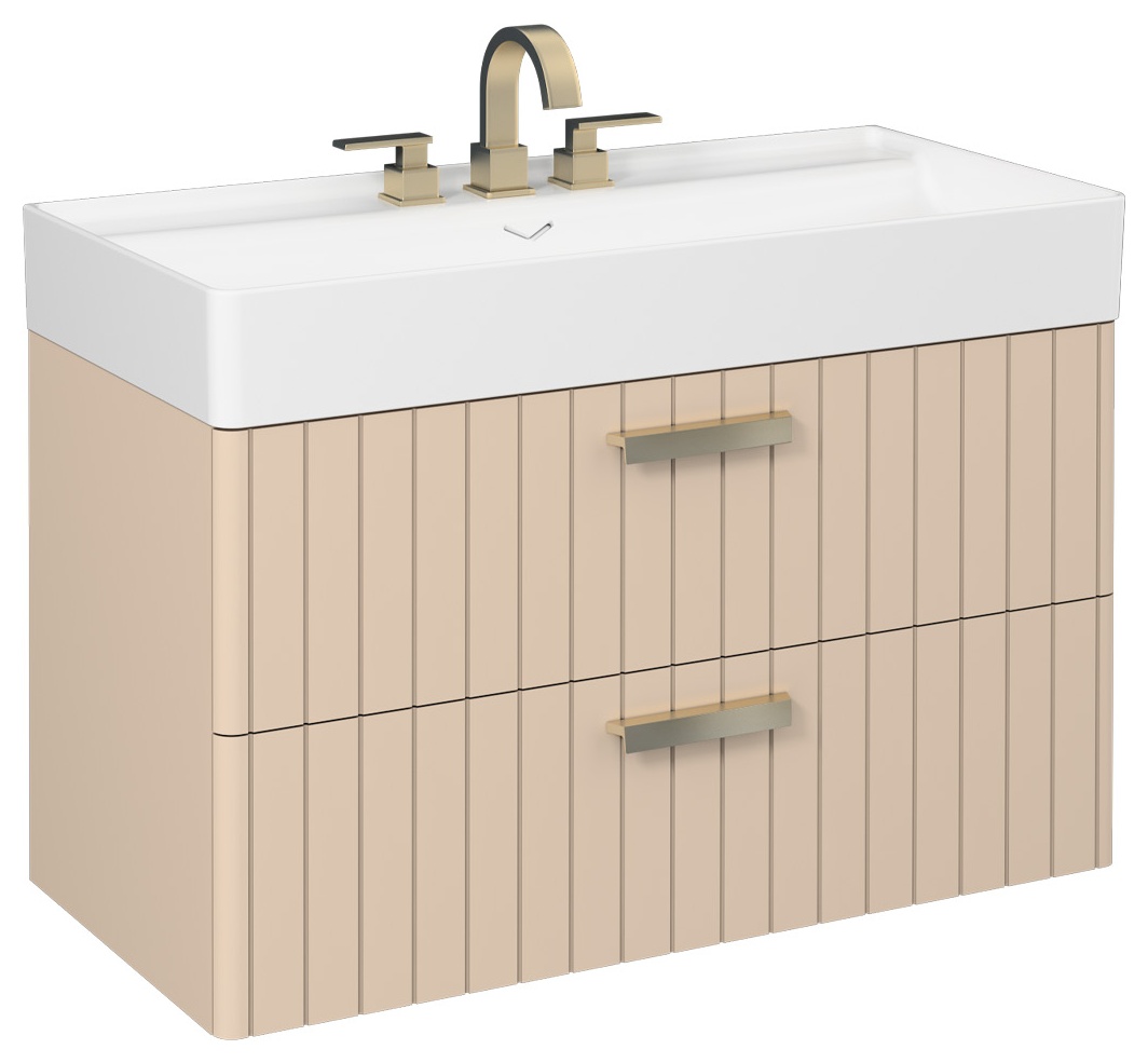 Vea Lavabo Dolabı 100 cm Koyu Bej (10VA50101 dahil)
