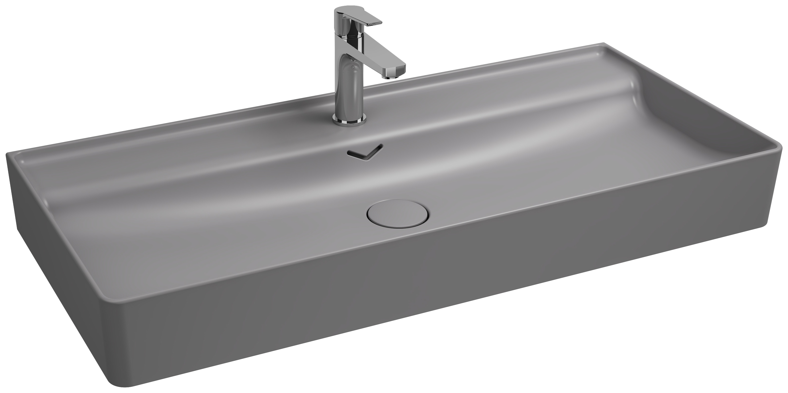 Vea Tezgah Üstü Lavabo 101 cm Taş Gri